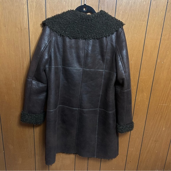 Bernardo Dark Brown Button Down Jacket Faux Suede - Picture 5 of 7